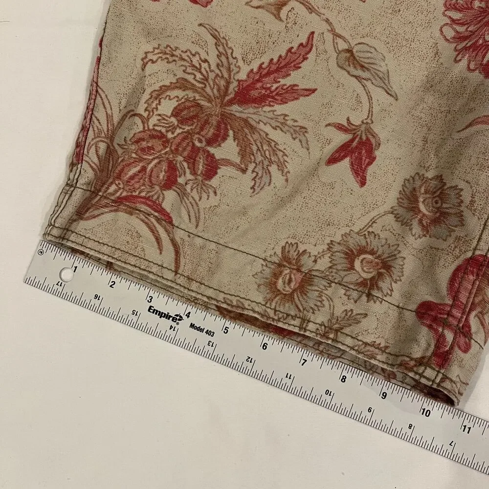 Rugby Ralph Lauren Floral Canvas Shorts Drawstring Cotton Mens 30 Y2K Preppy